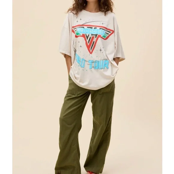 Daydreamer Cream Graphic Tee with Red and Teal Accents - Picture 3 of 5